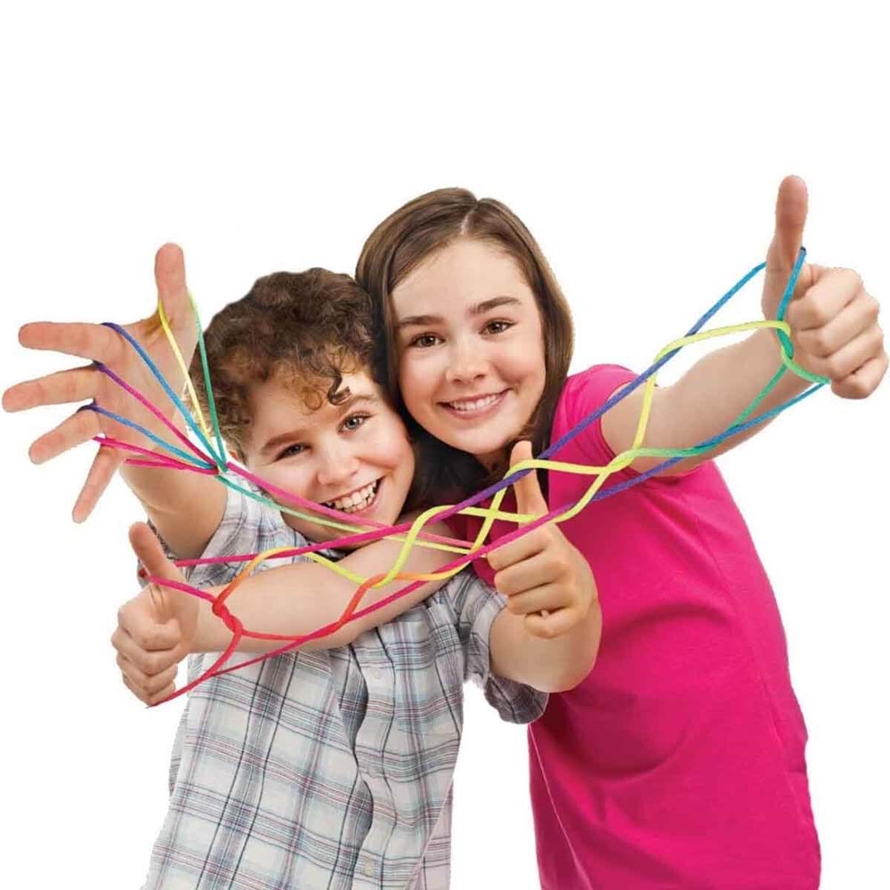Stringy Majiggy El İpi Oyuncağı Parmak Oyunu Esnek Şekil Yapma Oyuncağı 5 Yaş Üzeri Eğitici Beceri Oyunu