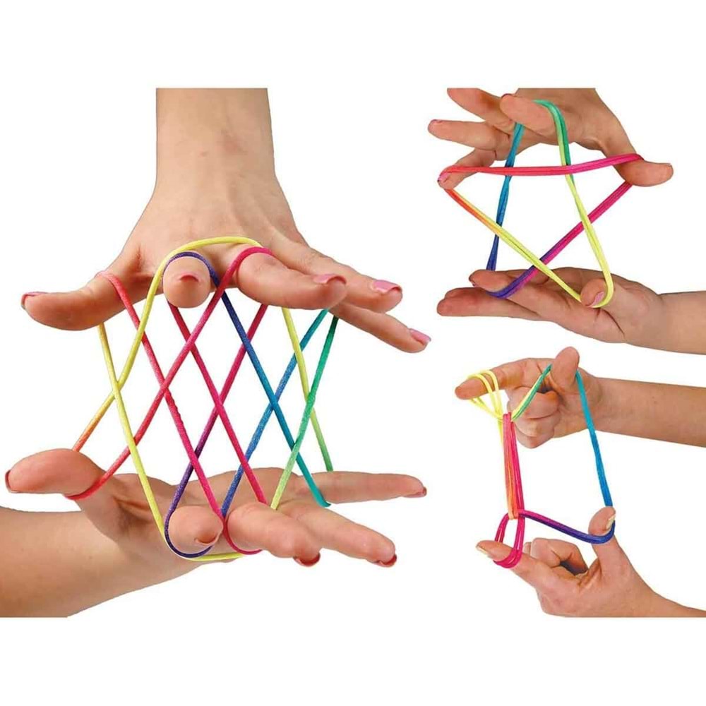 Stringy Majiggy El İpi Oyuncağı Parmak Oyunu Esnek Şekil Yapma Oyuncağı 5 Yaş Üzeri Eğitici Beceri Oyunu