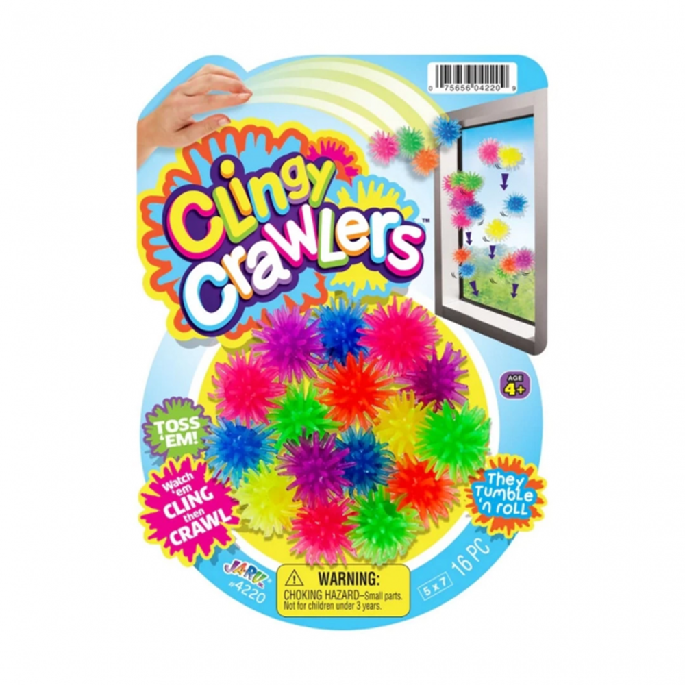 Clingy Crawlers Yapışkan Top Oyuncak Seti 16 Parça Renkli Tırmanan Zıp Zıp Top