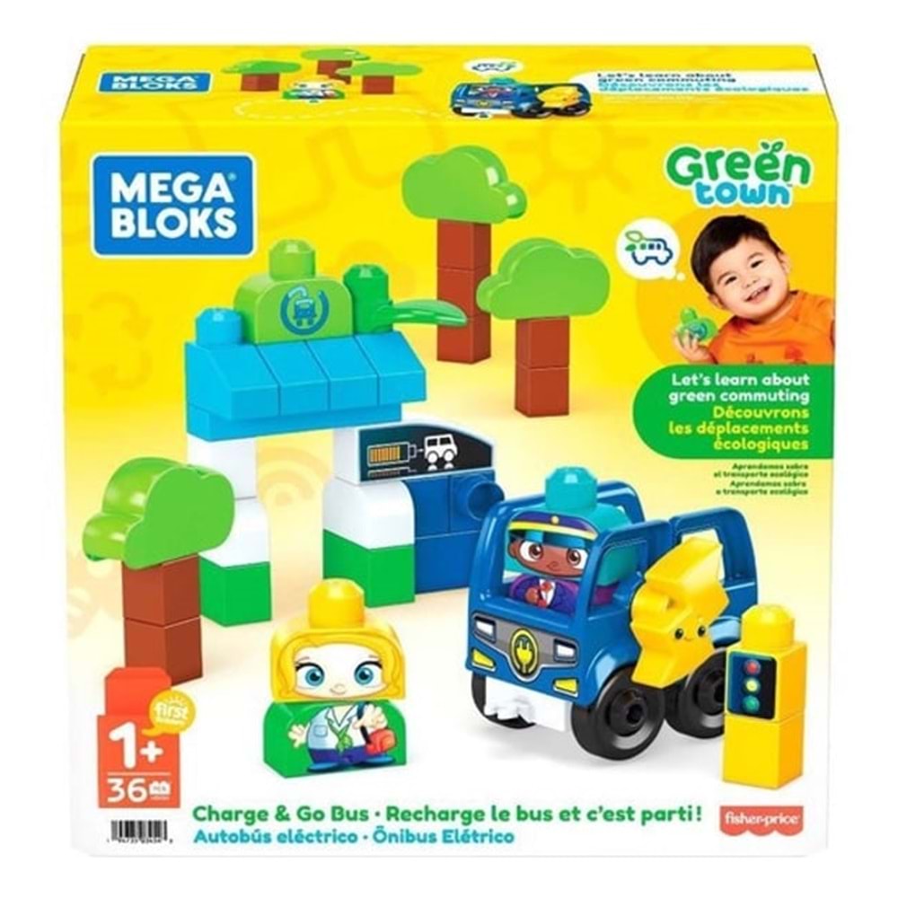 Mega Bloks Green Town (Doğa Dostu Şehir) Şarjlı Otobüs Blok Seti
