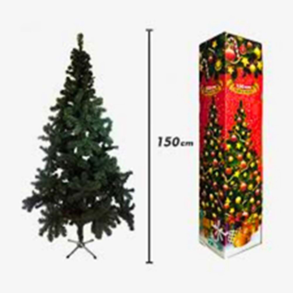 150 cm Boyunda Metal Ayaklı Yoğun Dallı Yapay Çam Ağacı (Yılbaşı Dekorasyonu)