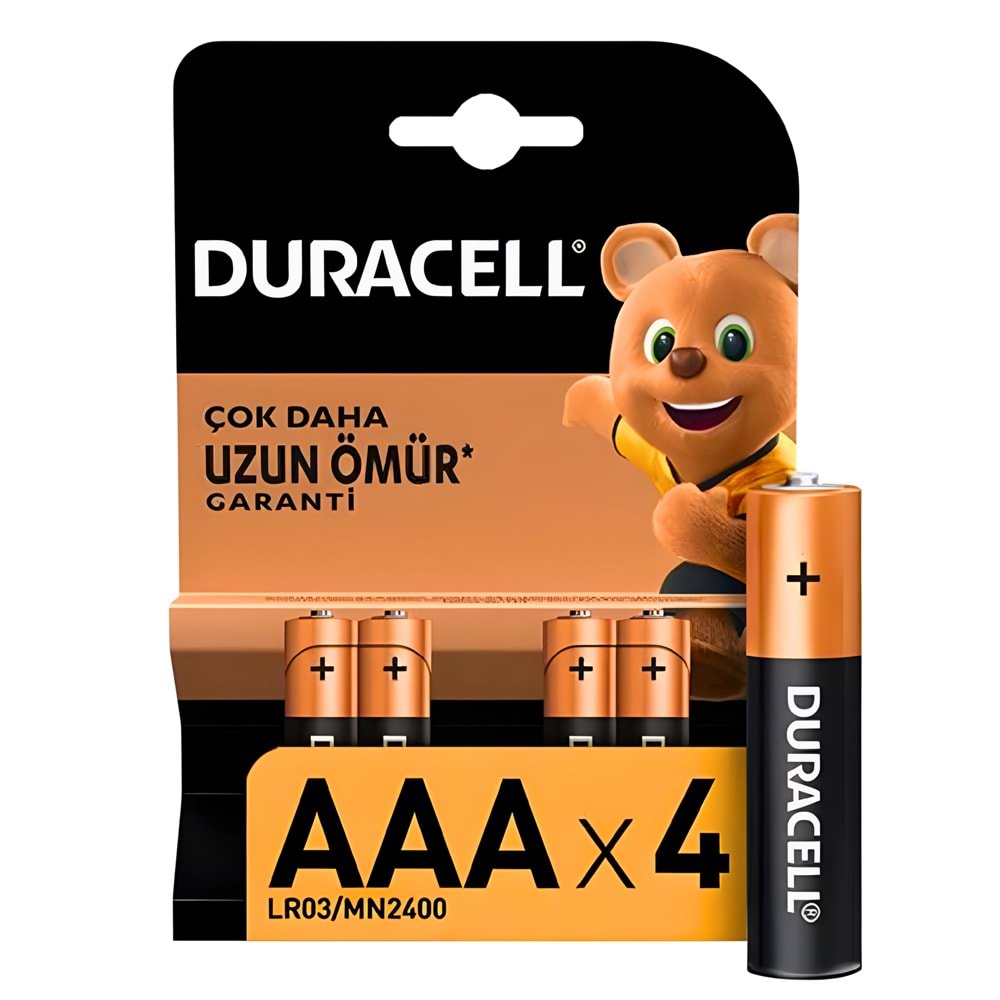 Duracell AAA İnce Pil 4 Lü Kartela 5011127