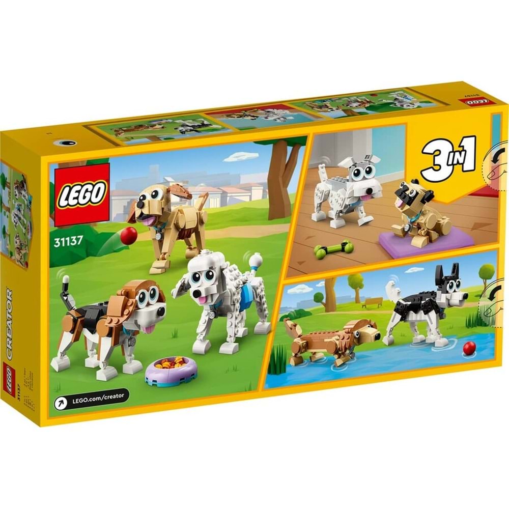 LEGO Creator 31137 Sevimli Köpekler 3’ü 1 Arada Yapım Seti