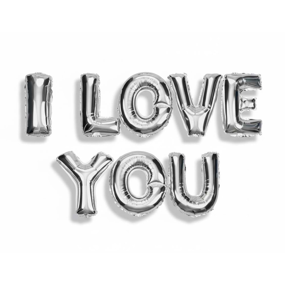 18 Folyo Balon Yazı Seti -I Love You-