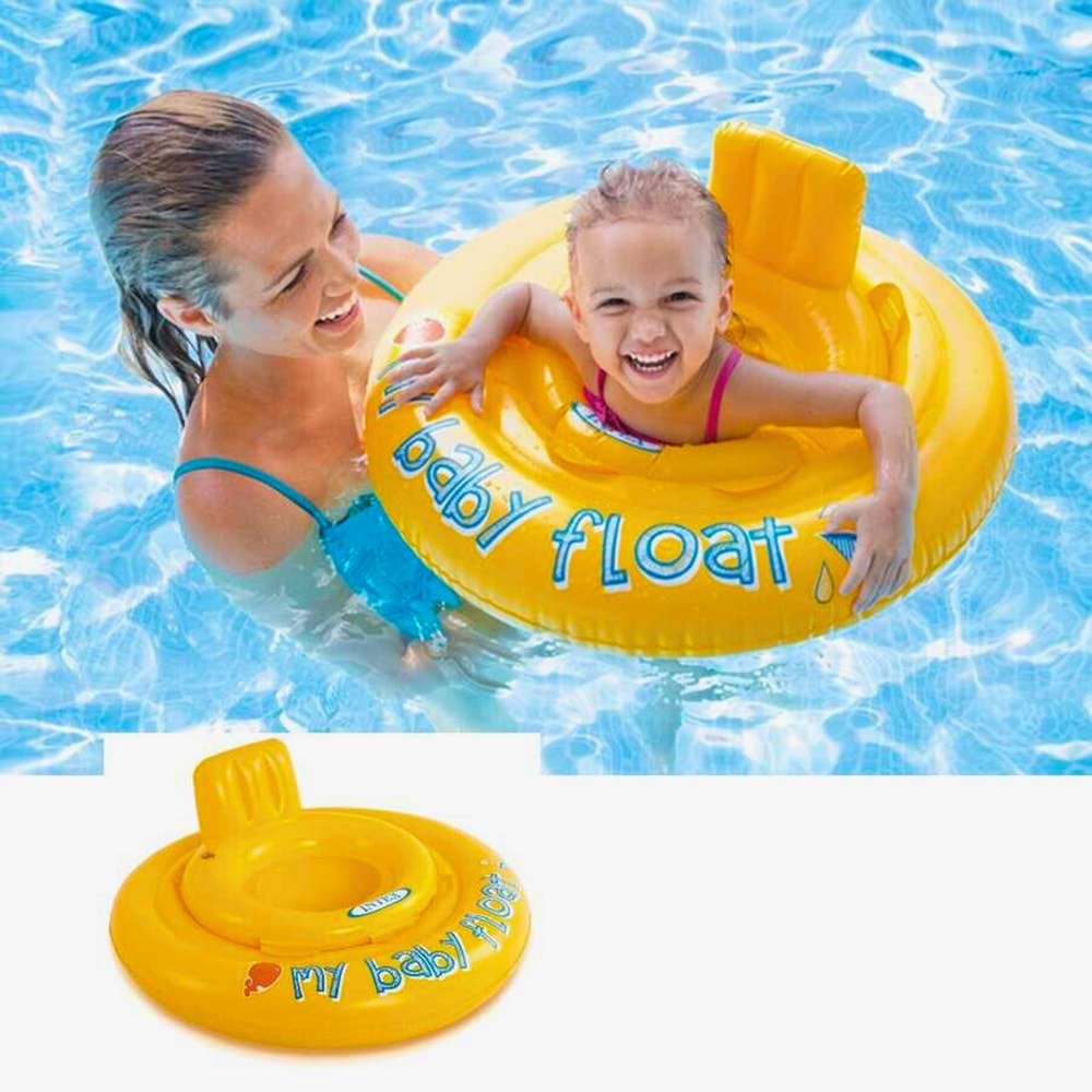 INTEX My Baby Float Bebek Yüzme Simidi 70 cm - Sarı Oturaklı Flator