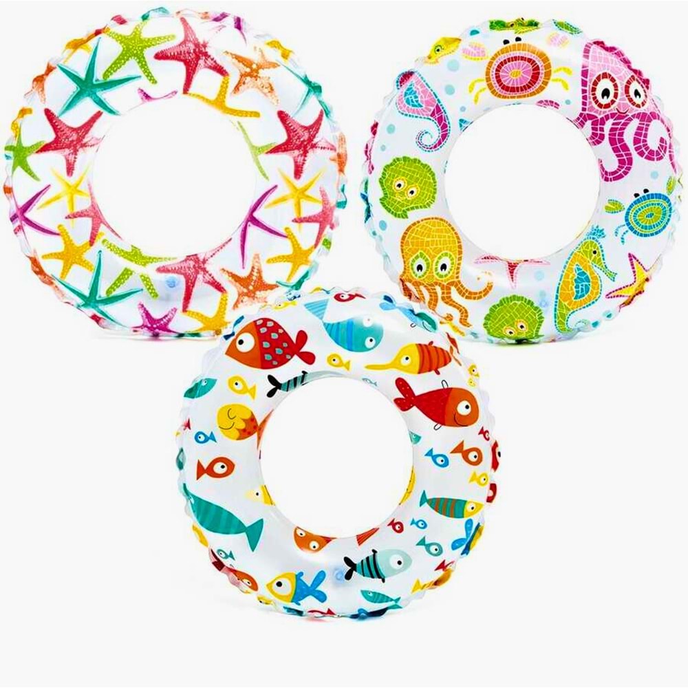 51 cm Çapında Çocuk Baskılı Şişme Deniz Simidi 3-6 Yaş Grubu