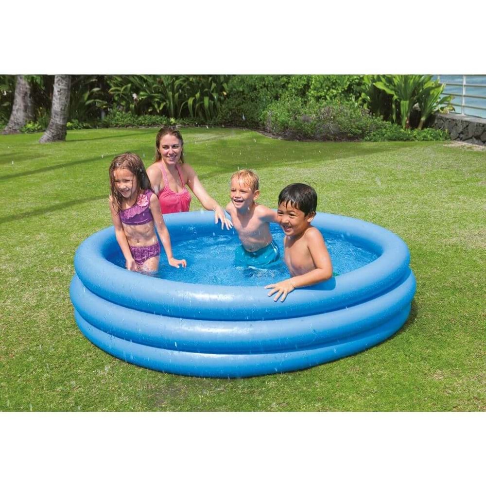 Intex Kristal Mavi Şişme Havuz 168x38 cm Büyük Boy Çocuk ve Aile Havuzu