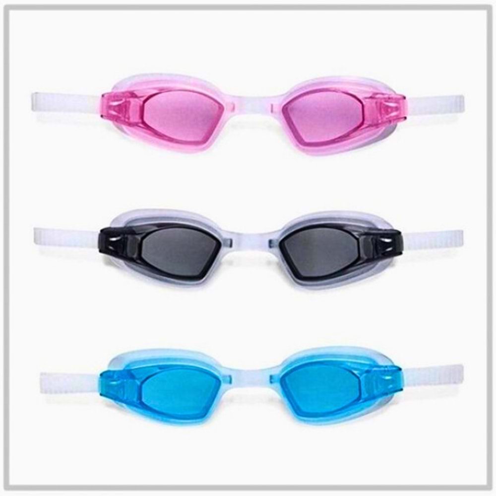 INTEX Vakumlu Sporcu Yüzücü Gözlüğü - Anti-Fog Havuz Gözlüğü Çeşitli Renkler