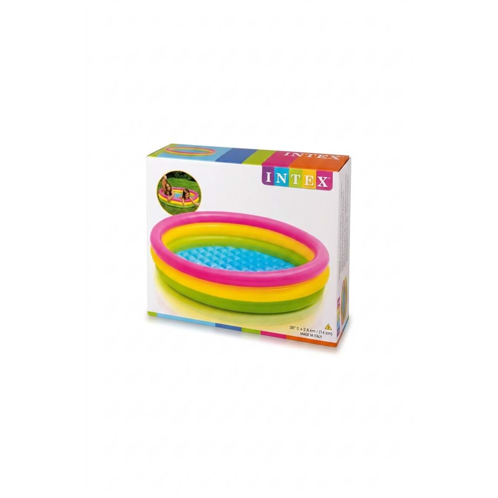 Intex 3 Boğumlu Sunset Şişme Havuz 114x25 cm Renkli Çocuk Havuzu