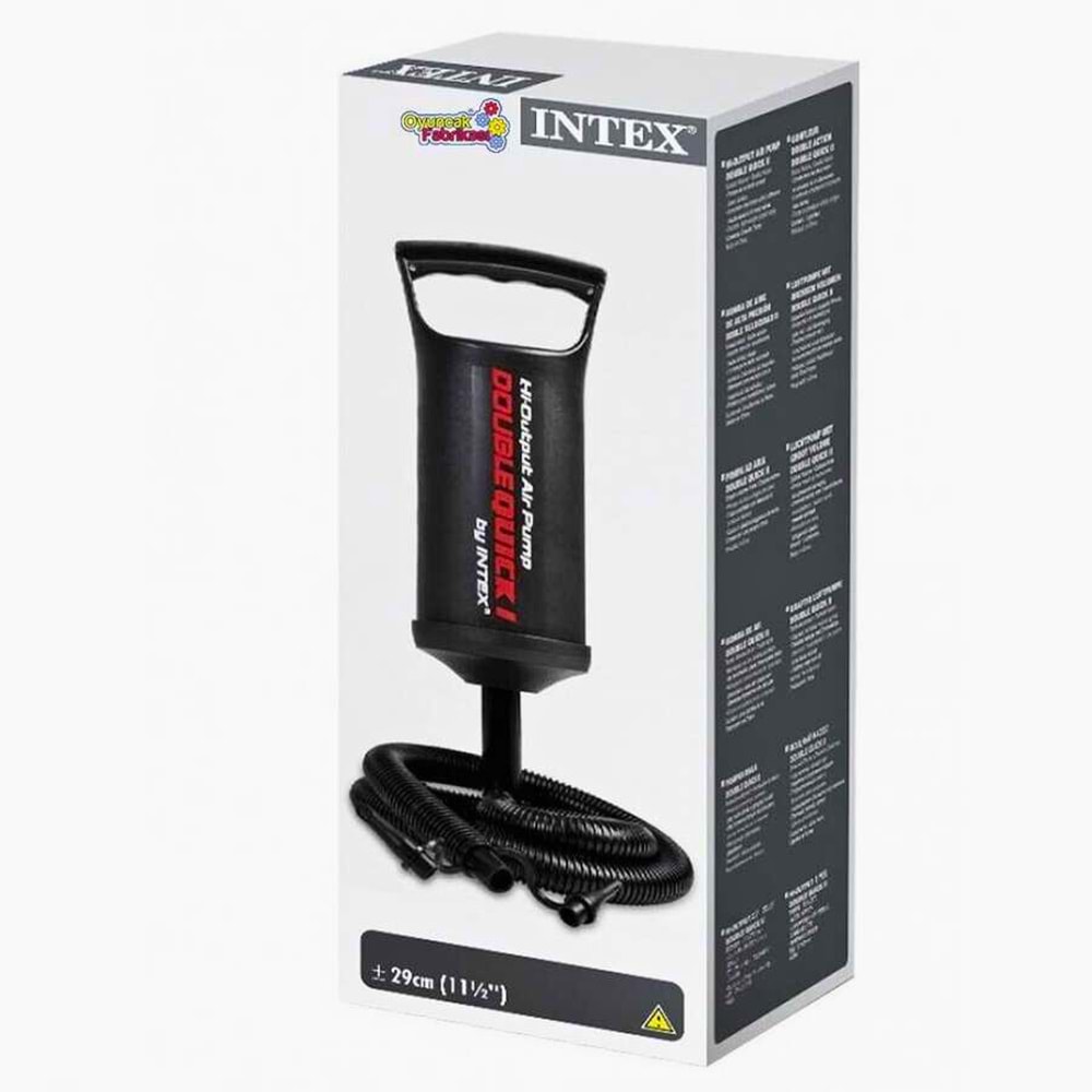 INTEX Double Quick I Ayak Pompası (29 cm) - Çift Etkili Yüksek Çıkışlı Hava Pompası