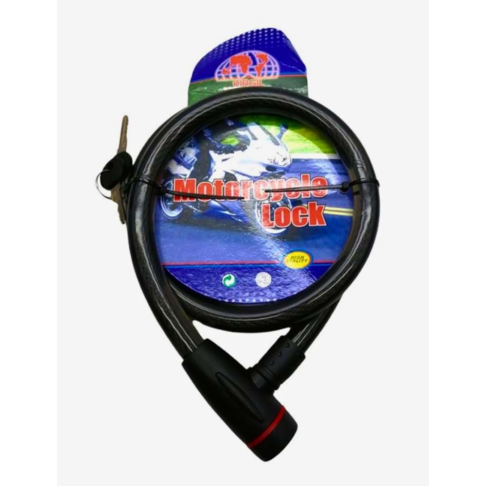 No:187 Çelik Halat Bisiklet ve Motosiklet Kilidi (Anahtarlı)