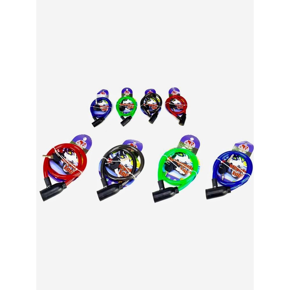 No:110 Anahtarlı Bisiklet Kilidi | Renkli Kablo Kilit Motosiklet Scooter Kilidi