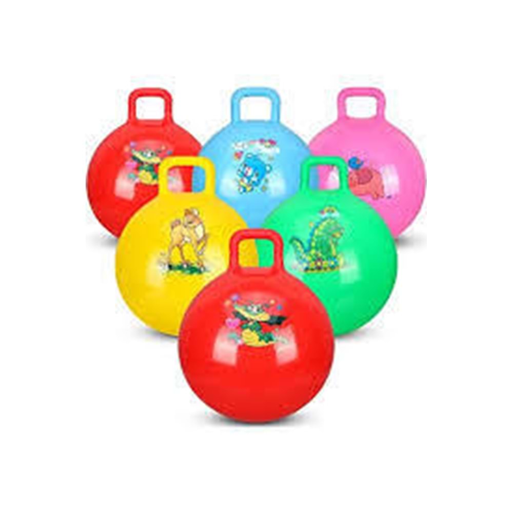 Erzi Sports Kaliteli Plates Topu Zıplama Topu Tutma Saplı Çocuk Egzersiz Topu