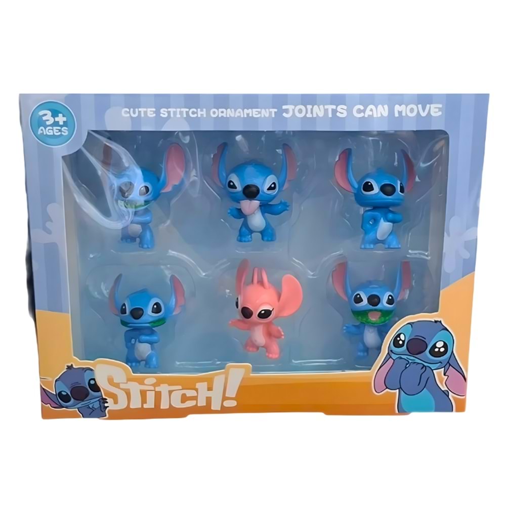 Stitch Figür Seti – 6’lı Hareketli Eklemleri Olan Kutulu Oyuncak Karakterler (2265)