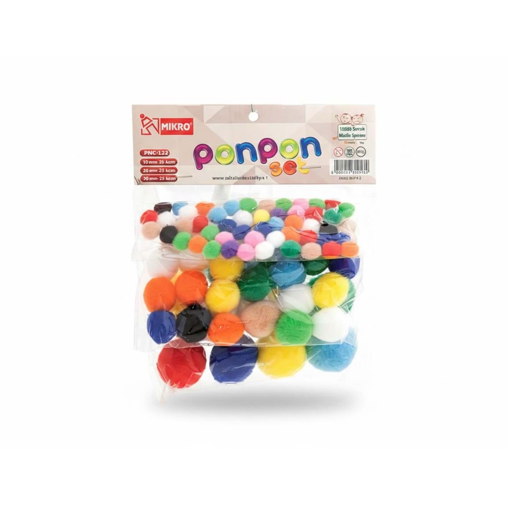 MİKRO PNC-123 PONPON SET(10MM 50AD-20MM 25AD-30MM