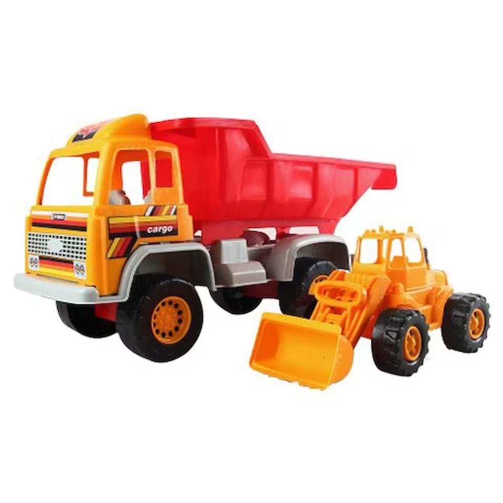 Hediyeli Kamyon Oyuncak Seti | Kamyon ve İş Makinesi Oyuncak