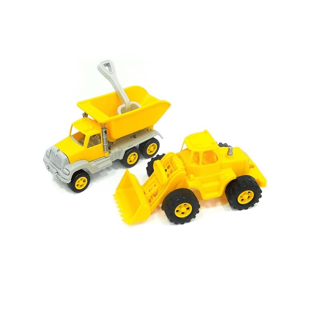 2’li Araç Seti | Kamyon ve İş Makinesi Oyuncak Seti