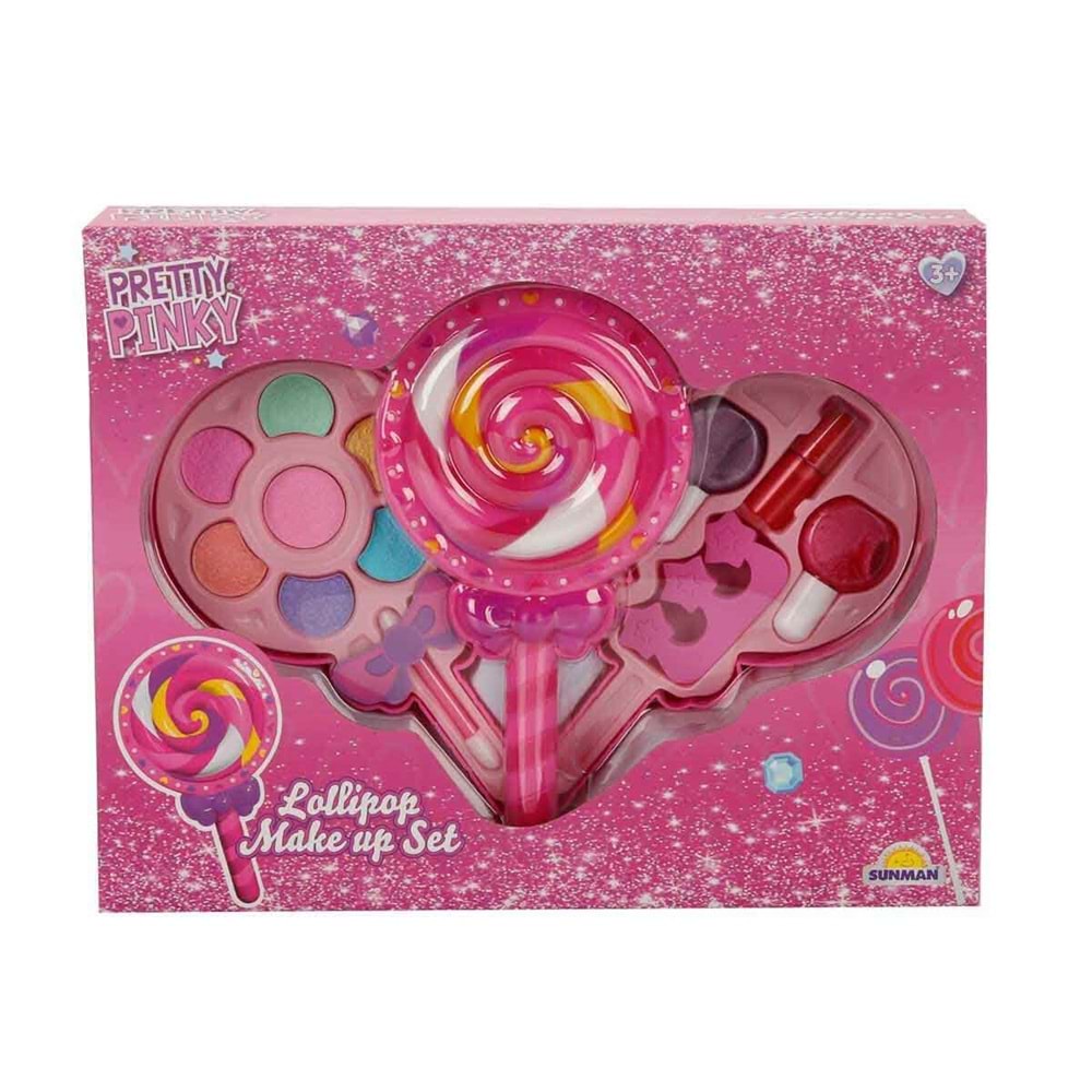 Lolipop Şekilli 2 Katlı Makyaj Seti Çocuklar İçin Oyuncak Kozmetik