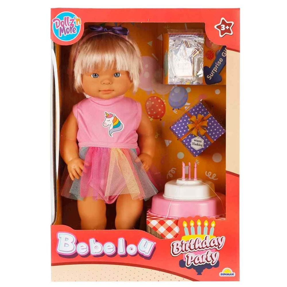 40021 Sun ABC DZM Bebek Seti Bebelou Doğum Günü Bebek 40 cm