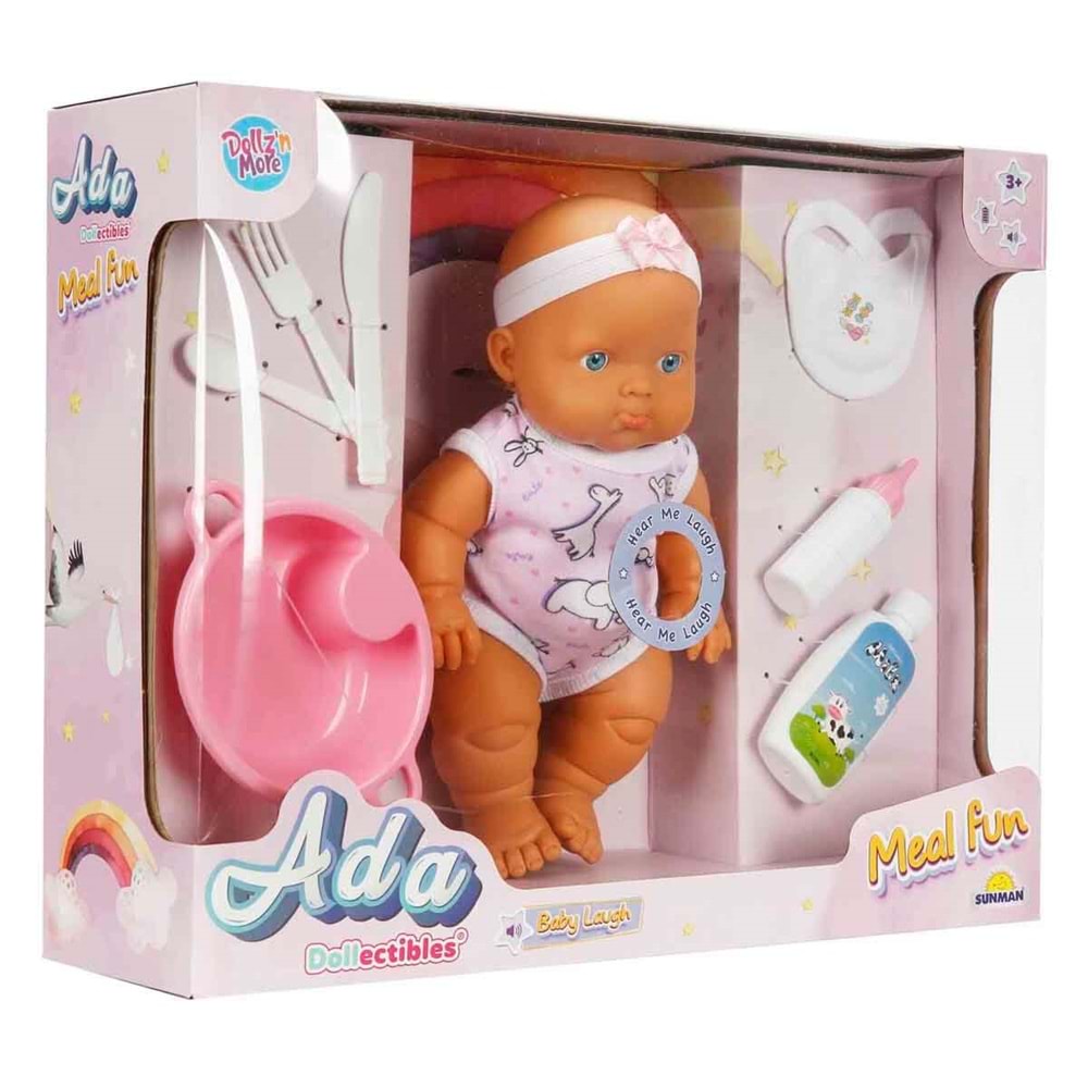 20120 Sun Bebek Set Ada Yemek Seti Saçsız Sesli Oyuncak Bebek