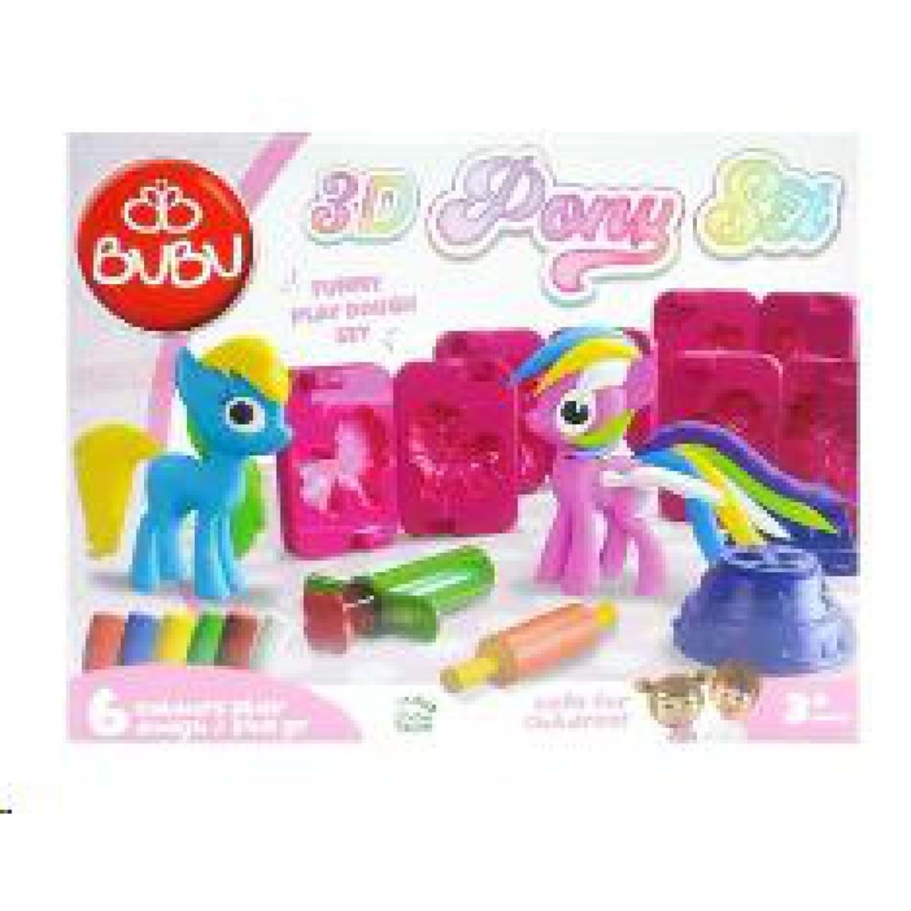 Ceren Bu-Bu 3D Pony Oyun Hamuru Seti (6 Renk, Kalıplı)
