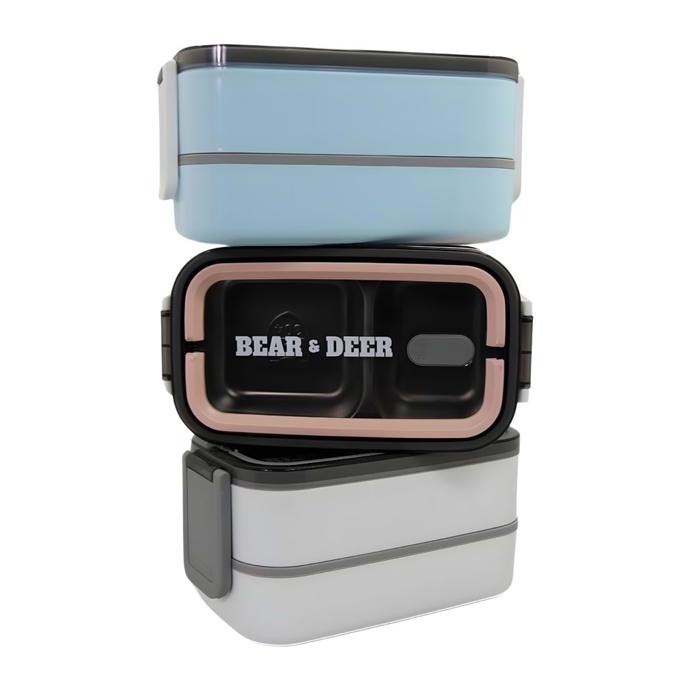 B&D İki Katlı Çelik Beslenme Kabı – 3 Renk – JY-LB82039