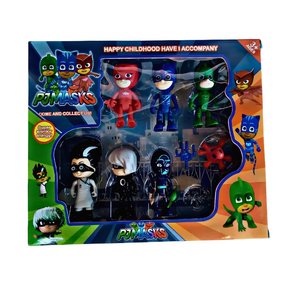 Pijamaskeliler Süper Hero 8’li Figür Seti – PJ Masks Kahraman Oyuncak Seti – 3+