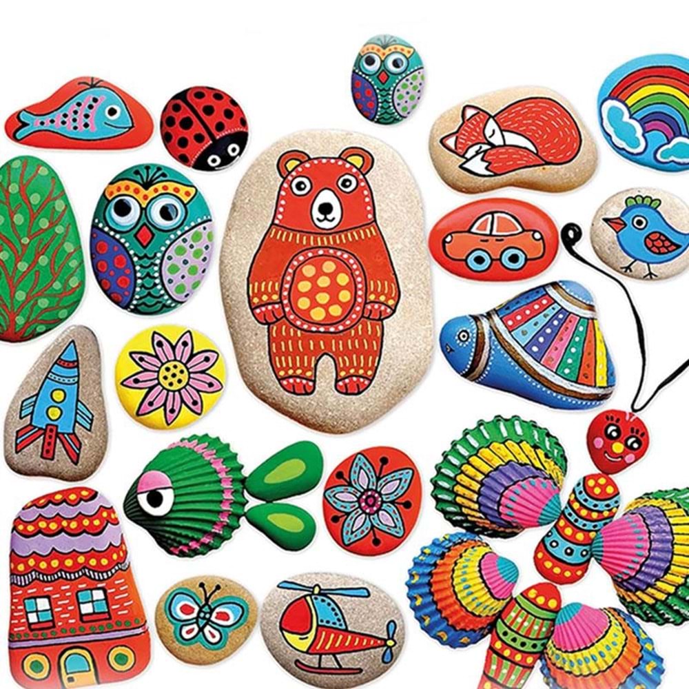 5307 Kumtoys Taş Boyama Seti Çocuklar İçin Eğitici ve Yaratıcı Oyun