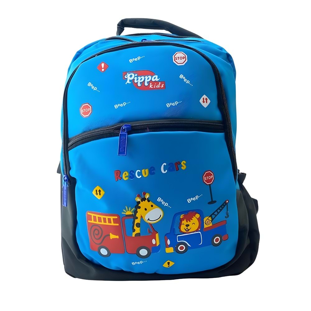 Tom Çanta 5005-06 – Pippa Kids Rescue Cars Desenli Mavi Okul Çantası