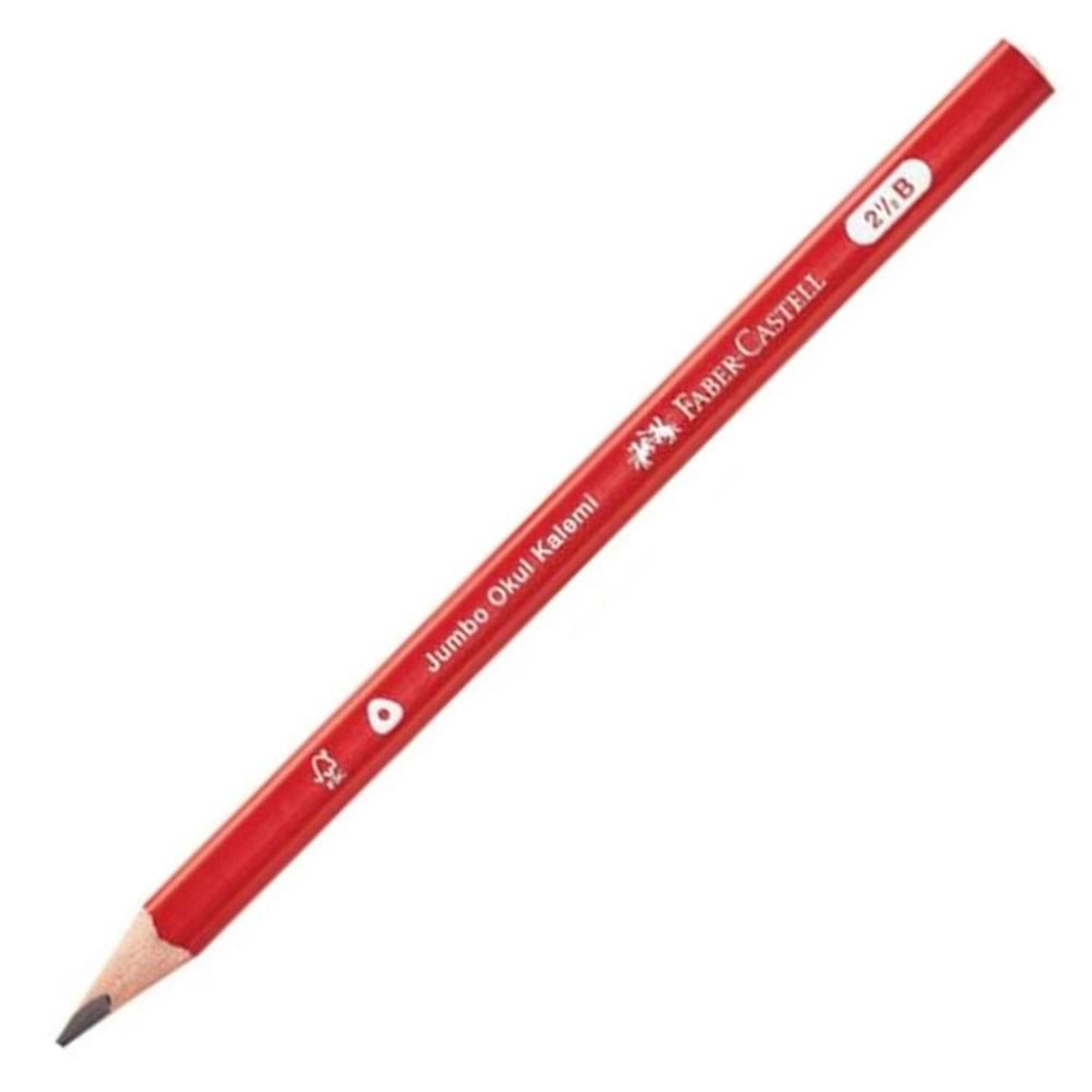 Faber-Castell Kırmızı Jumbo Üçgen Okul Kalemi - 2B Uç Kalınlığı