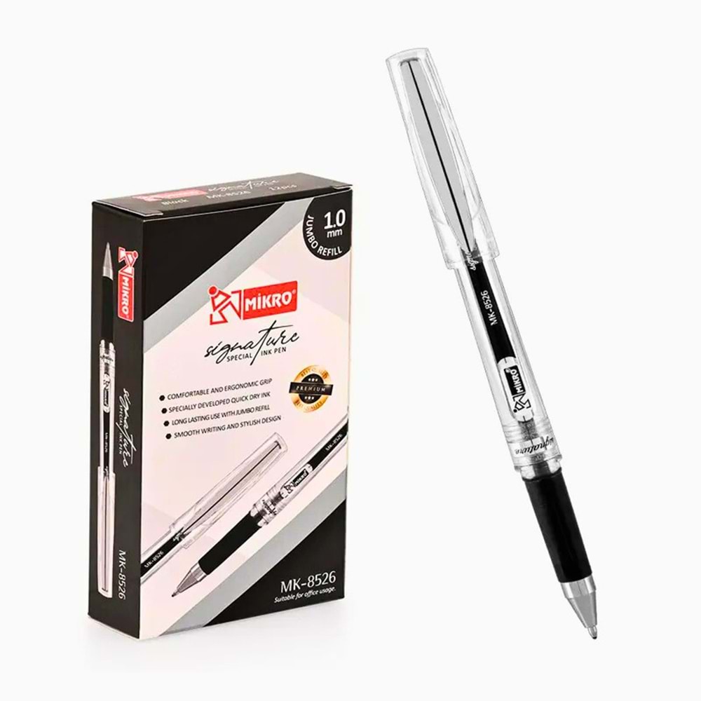 Mikro MK-8526 Özel İmza Kalemi 1.0 mm (Siyah Mürekkep)