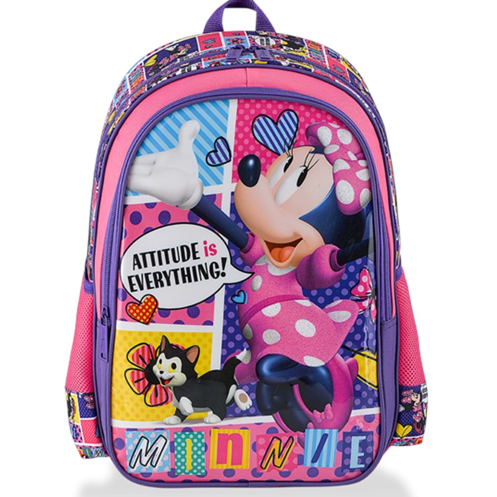 Disney MİNNIE MOUSE Lisanslı Okul Çantası - Pembe Kız Çocuk Sırt Çantası