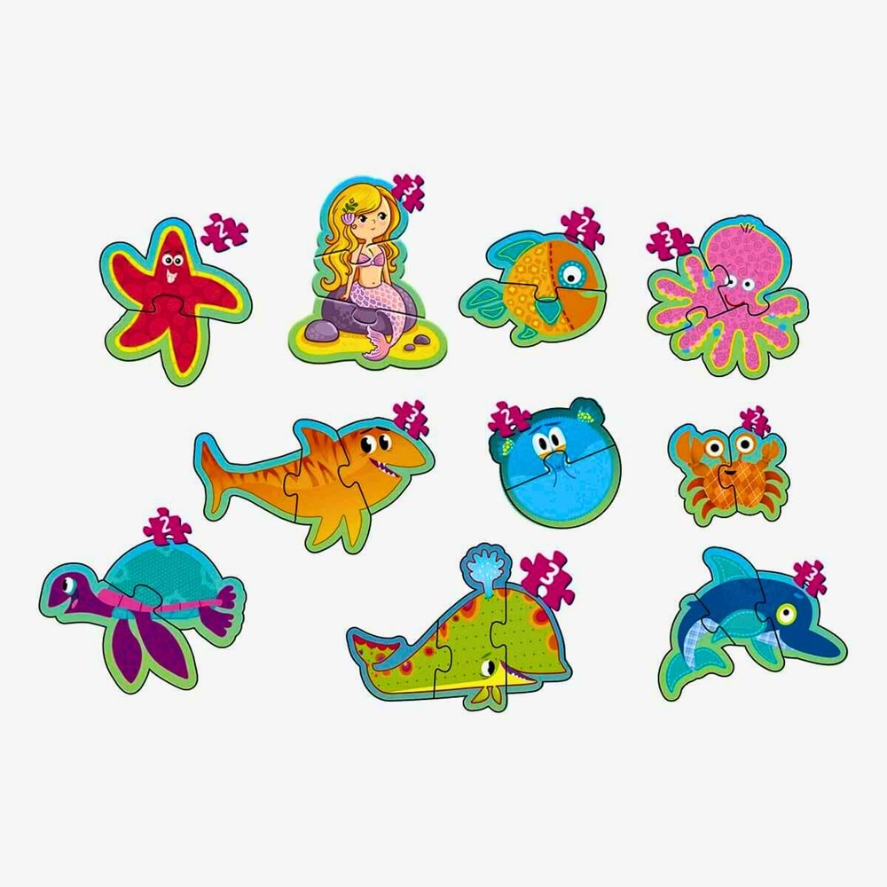 ONYTOY Baby Benim İlk Puzzlem - 6'lı Deniz Canlıları Puzzle Seti (1+ Yaş)