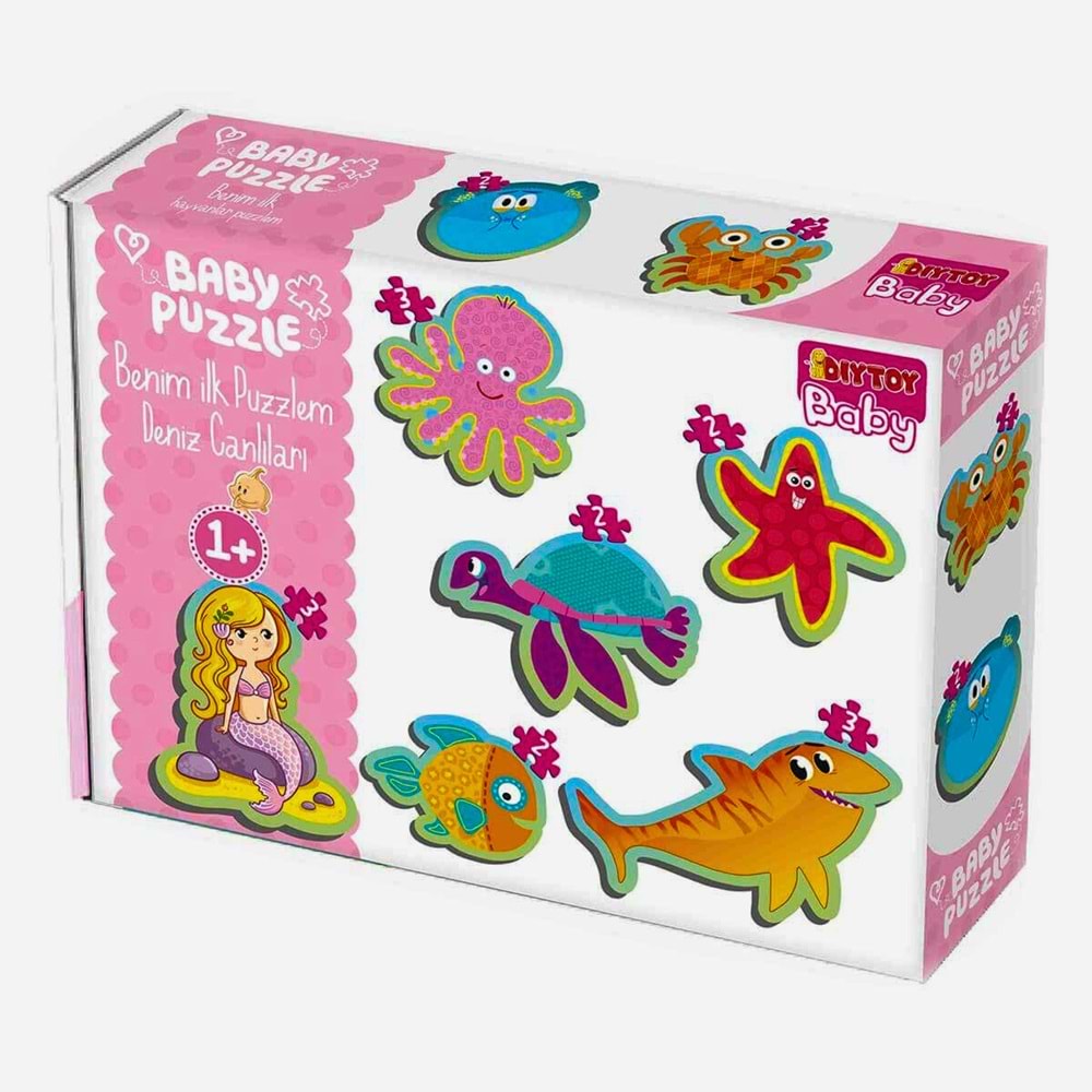 ONYTOY Baby Benim İlk Puzzlem - 6'lı Deniz Canlıları Puzzle Seti (1+ Yaş)