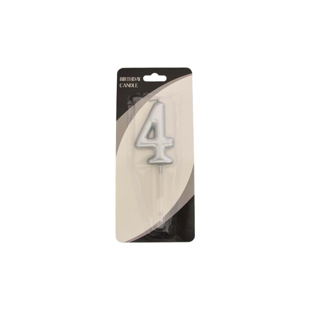 Rakam Mum 7CM Gümüş 4