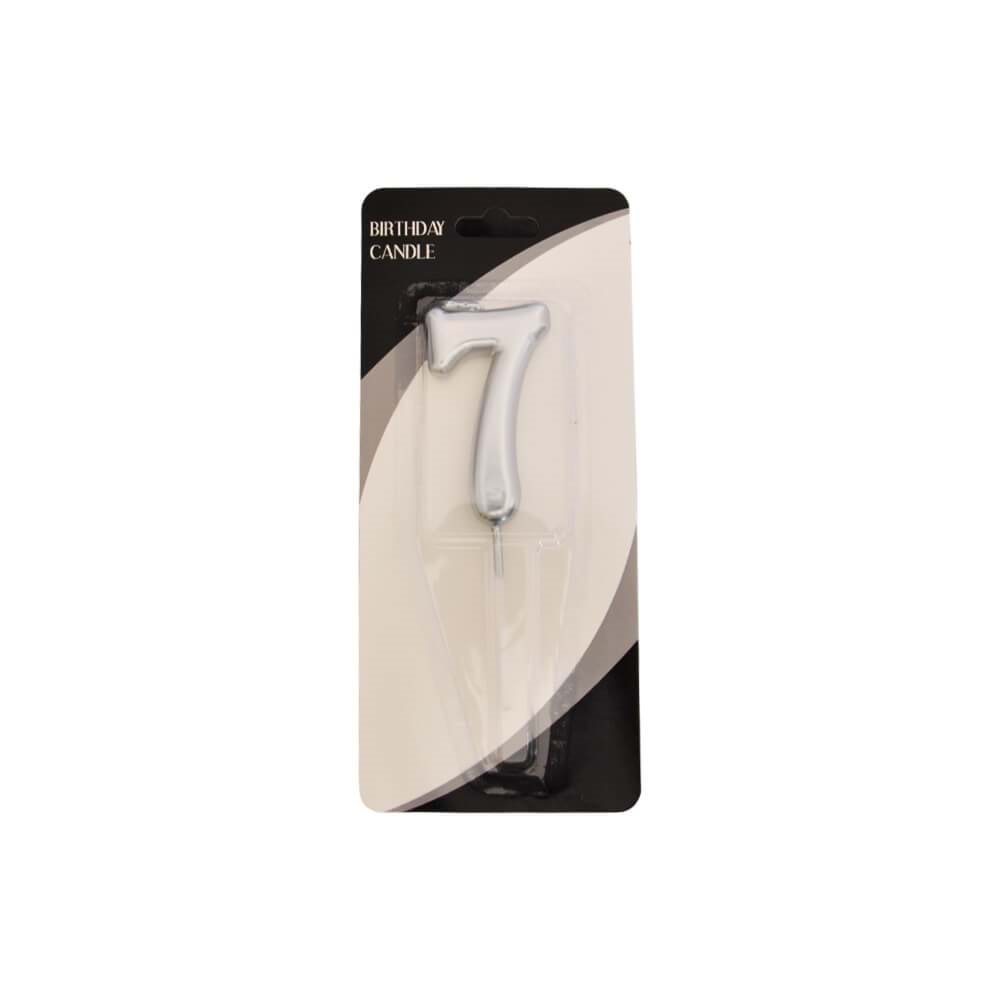 Rakam Mum 7CM Gümüş 7