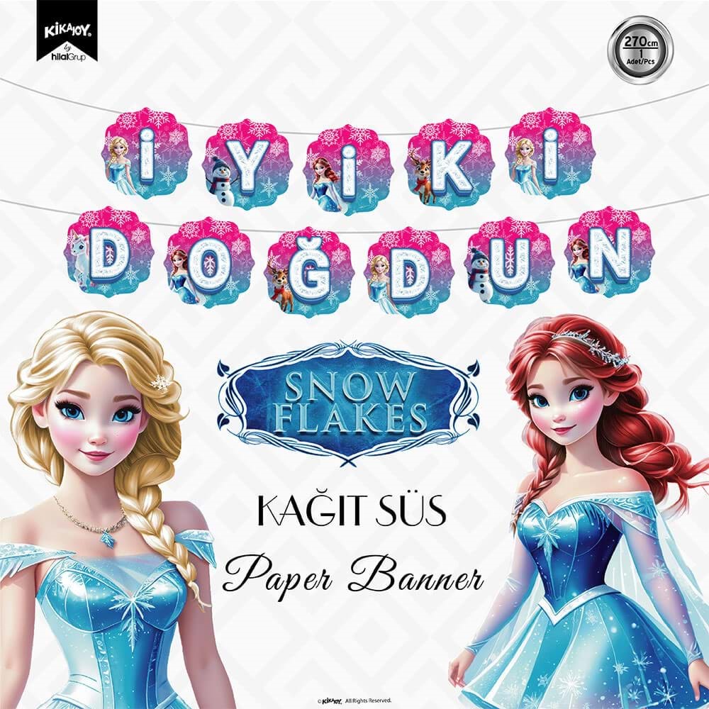 İyi ki Doğdun Harf Afiş -Snowflakes-
