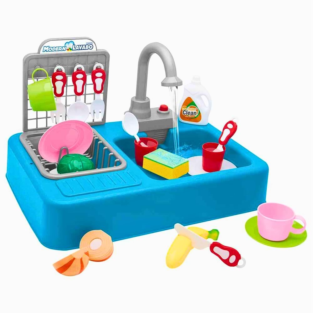 Kayyum Modern Pilli Lavabo Seti (Gerçek Su Akıtma Özelliği)