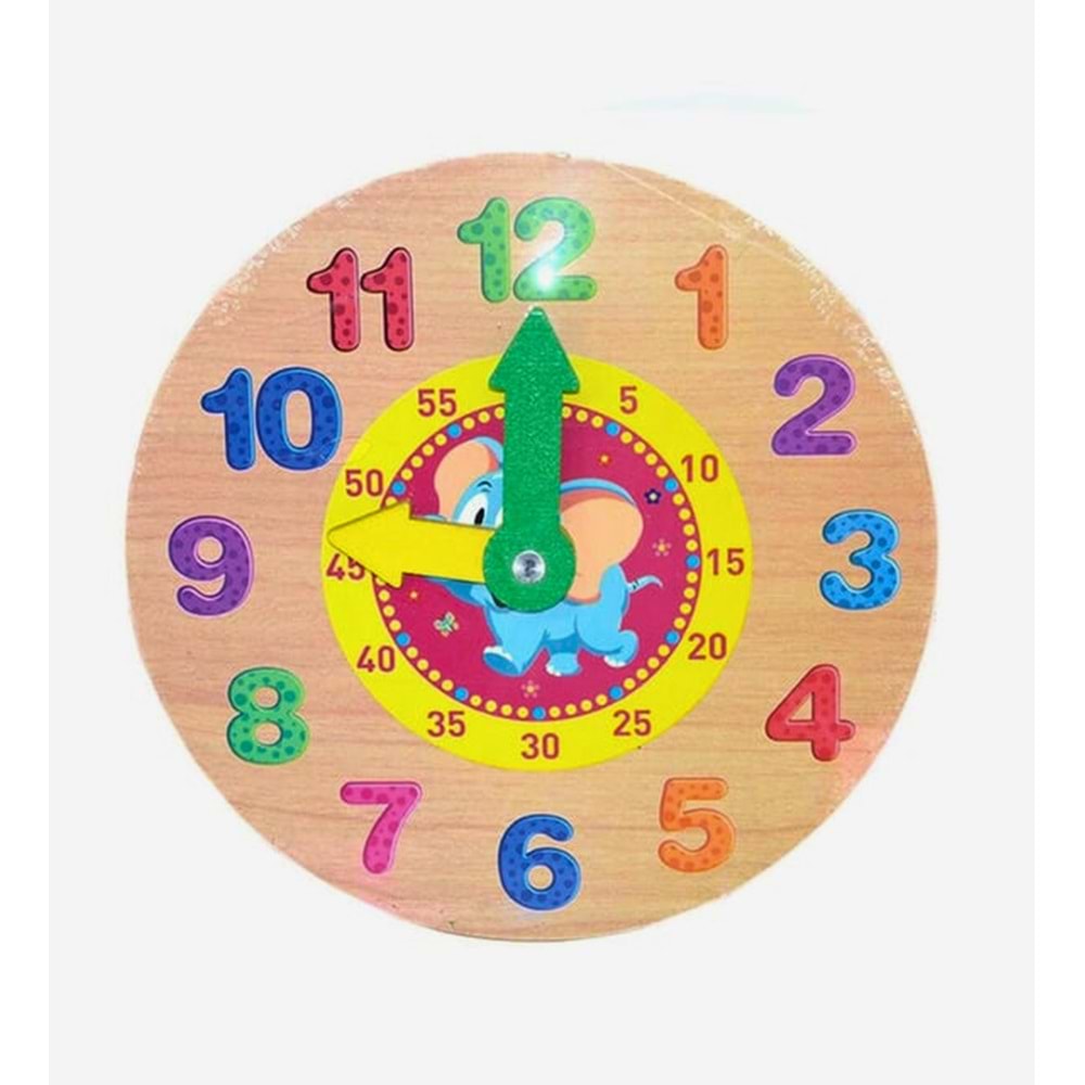 Eğitici Ahşap Araba Temalı Saat Oyunu