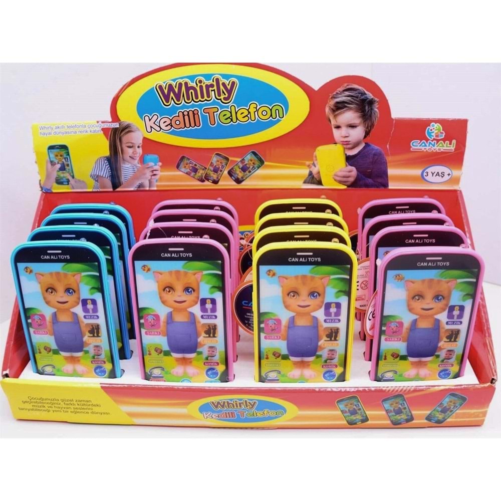 CAN ALİ TOYS Konuşan Kedili Oyuncak Telefon - Şarkılı, Müzikli Eğitici Akıllı Telefon