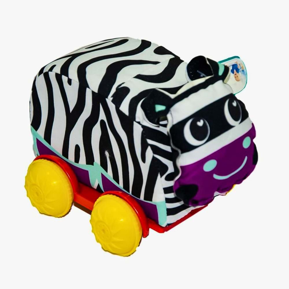 Yumuşak Tekerlekli Zebra Oyuncak - Çek Çek Peluş Hayvan Bebek Oyuncağı