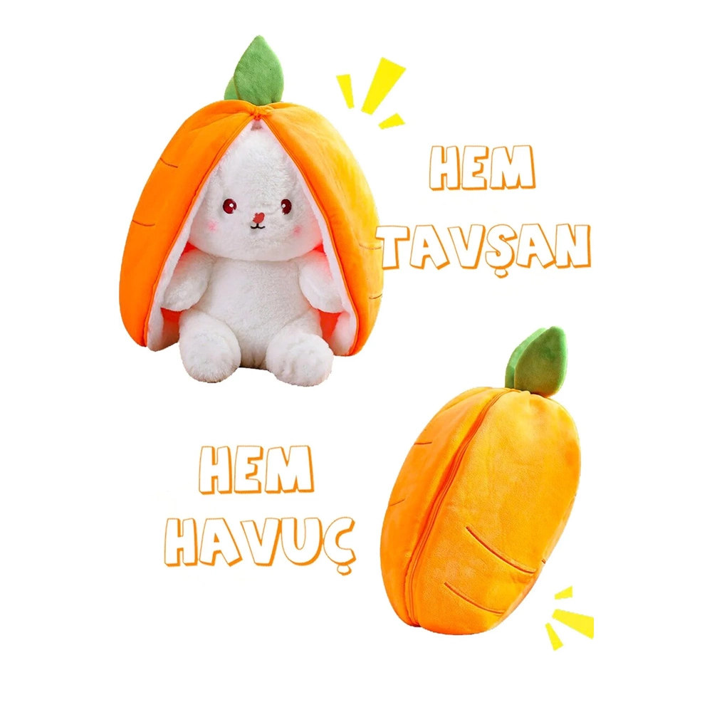 Oturakçı Toys Şapkalı Havuç Peluş Tavşan 03042 Yumuşak Oyuncak
