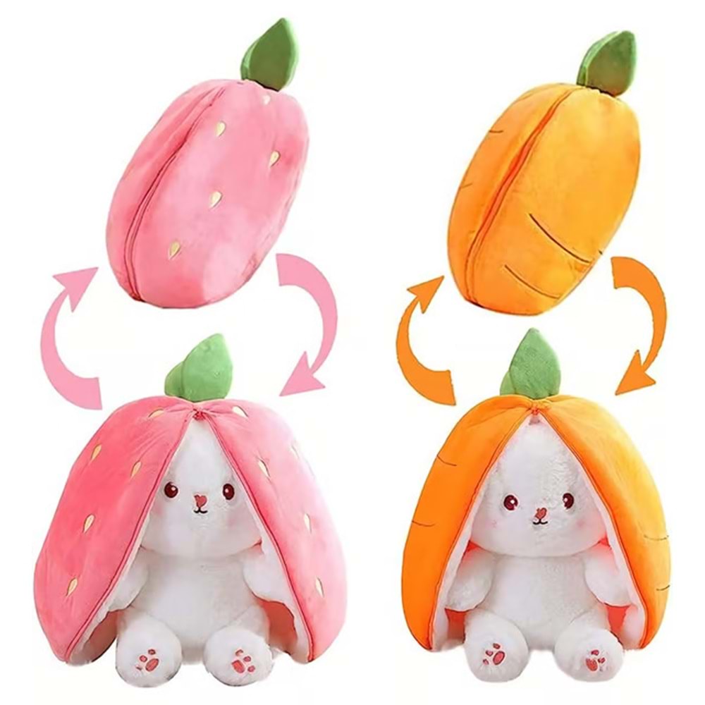 Oturakçı Toys Şapkalı Havuç Peluş Tavşan 03042 Yumuşak Oyuncak