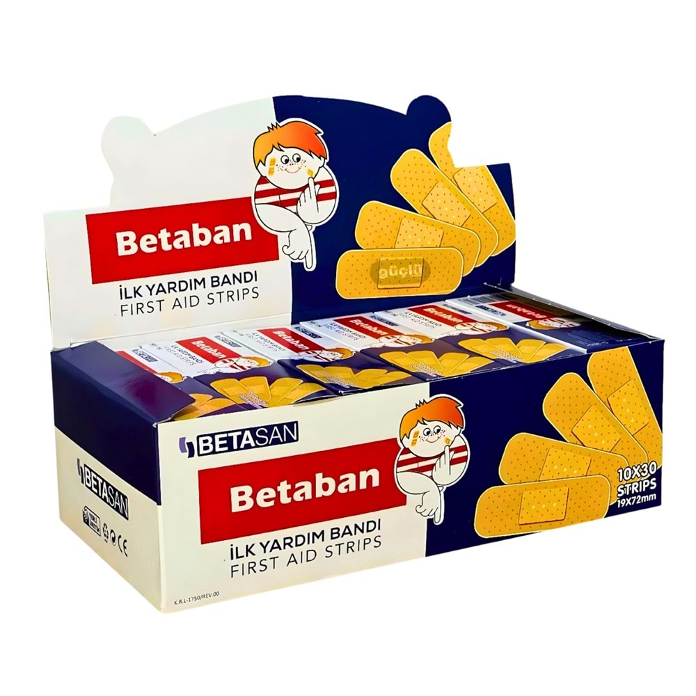 Betasan Betaban İlk Yardım Yara Bandı – 10x30 Strips (19×72 mm)