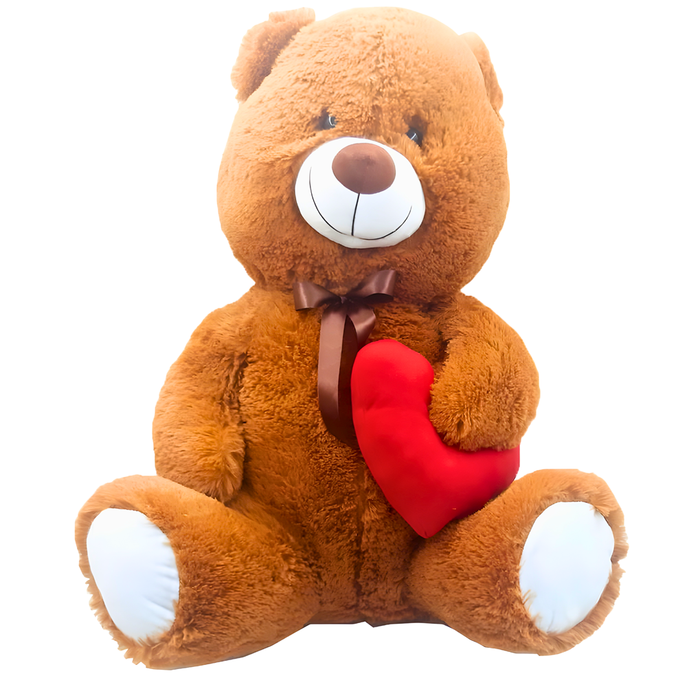 Halley 80 Cm Kalpli Peluş Ayı | Büyük Boy Sevgiliye Özel Hediye 62531