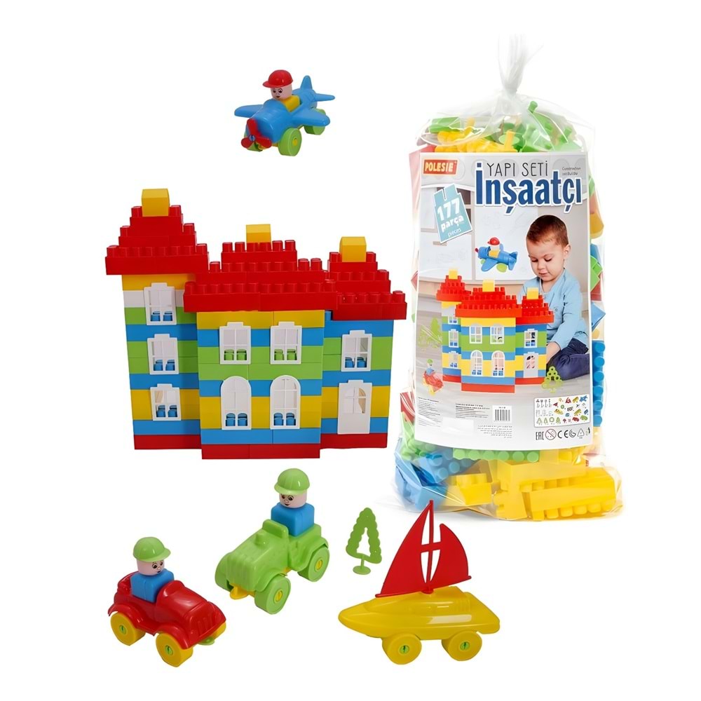 Polesie Yapı Seti İnşaatçı 177 Parça Pakette 95138