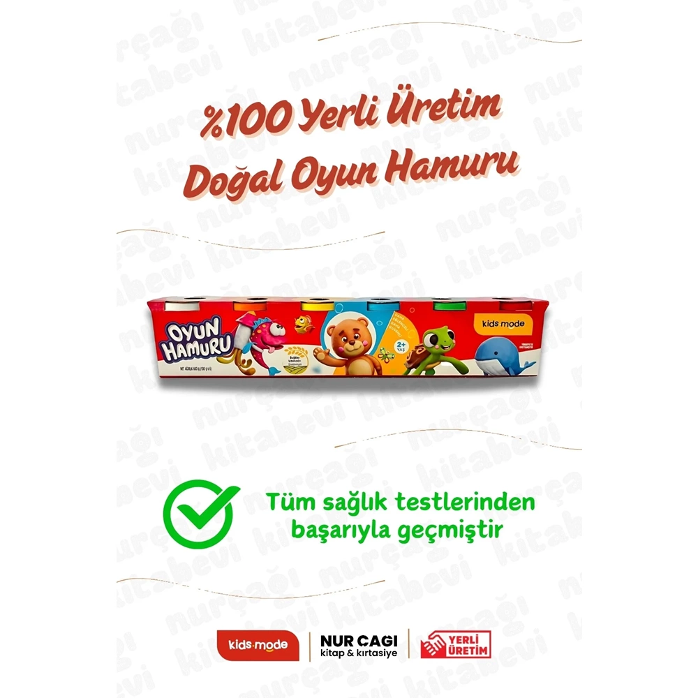 Kids Mode Oyun Hamuru 600 gr 6 Renk Doğal Yerli Üretim