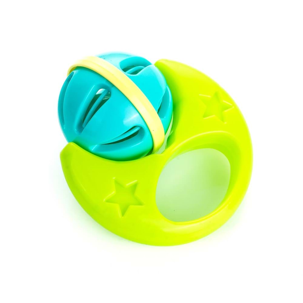 Hilal Plastik Ay Çıngırak Bebek Oyuncağı Renkli Tutma Halkalı Çıngırak 3 Ay+