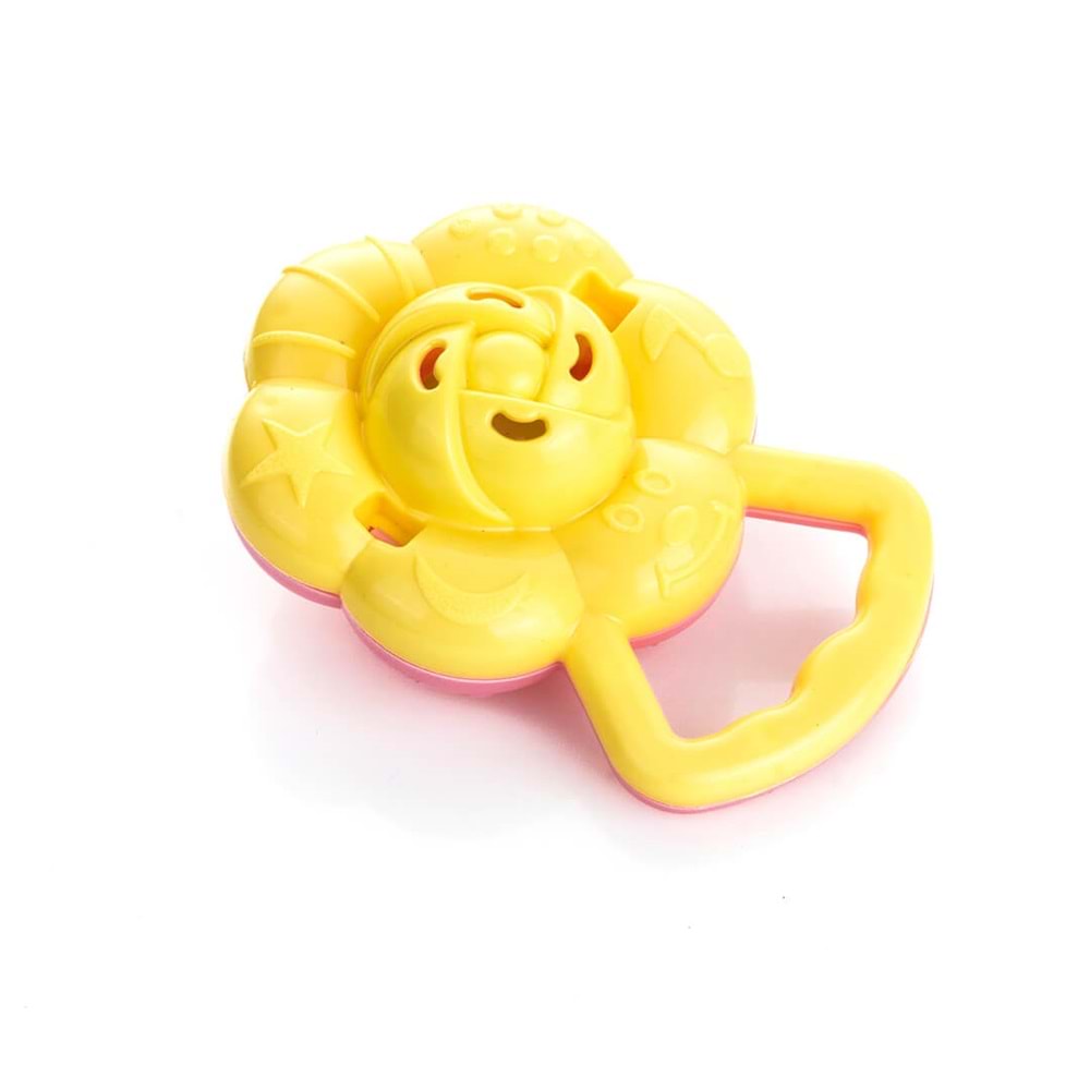 Hilal Plastik Papatya Çıngırak Bebek Oyuncağı Renkli Tutma Halkalı Çıngırak 3 Ay+