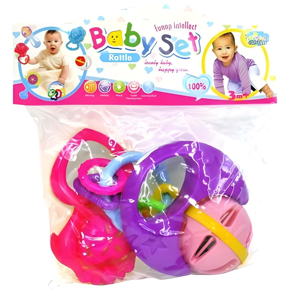 HL1007 Bebek 3’lü Çıngırak Seti – Renkli Eğitici Bebek Oyuncağı